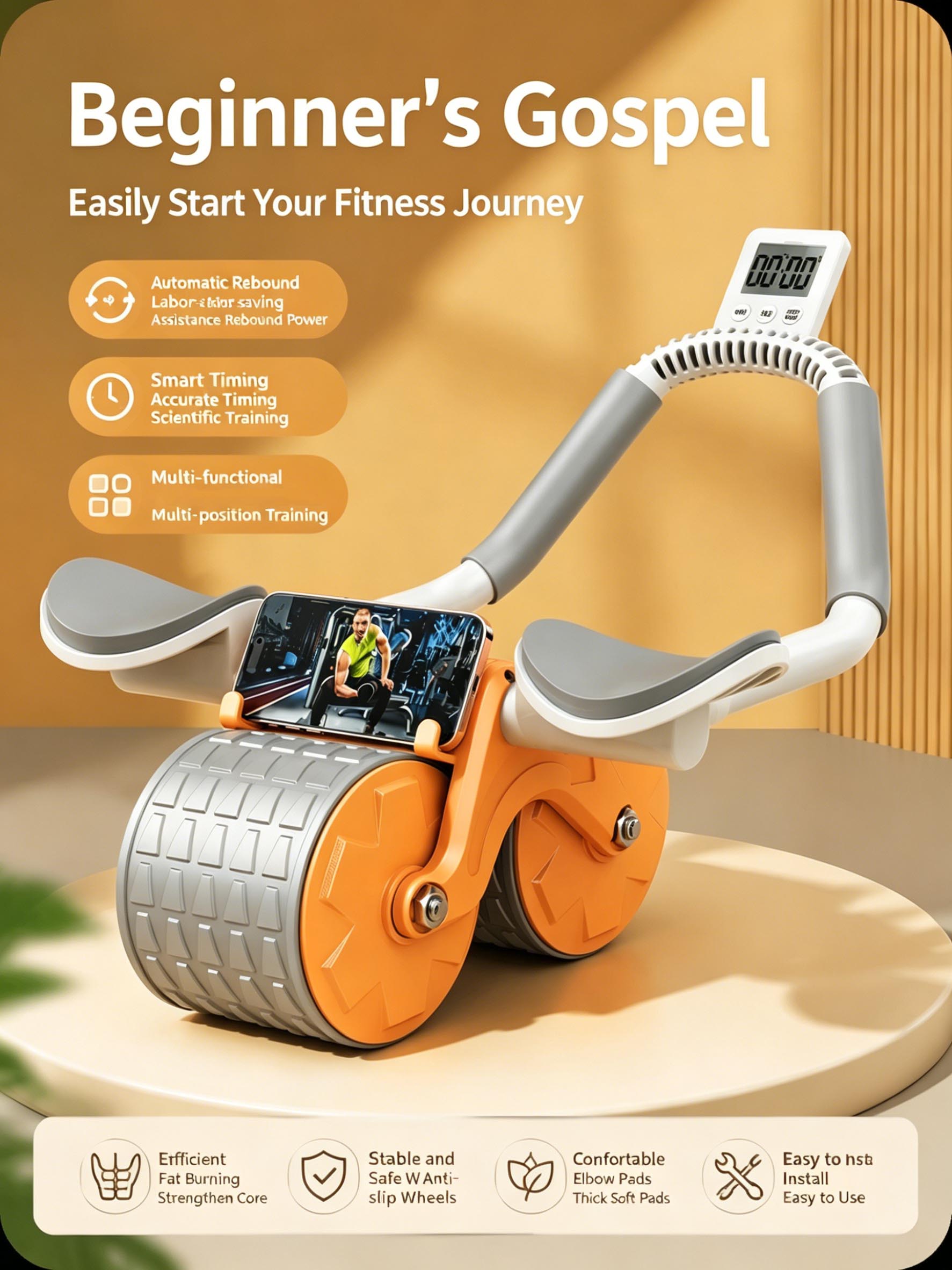 Ab Roller Wheel With Elbow Support - Wałek do ćwiczeń brzucha z podparciem