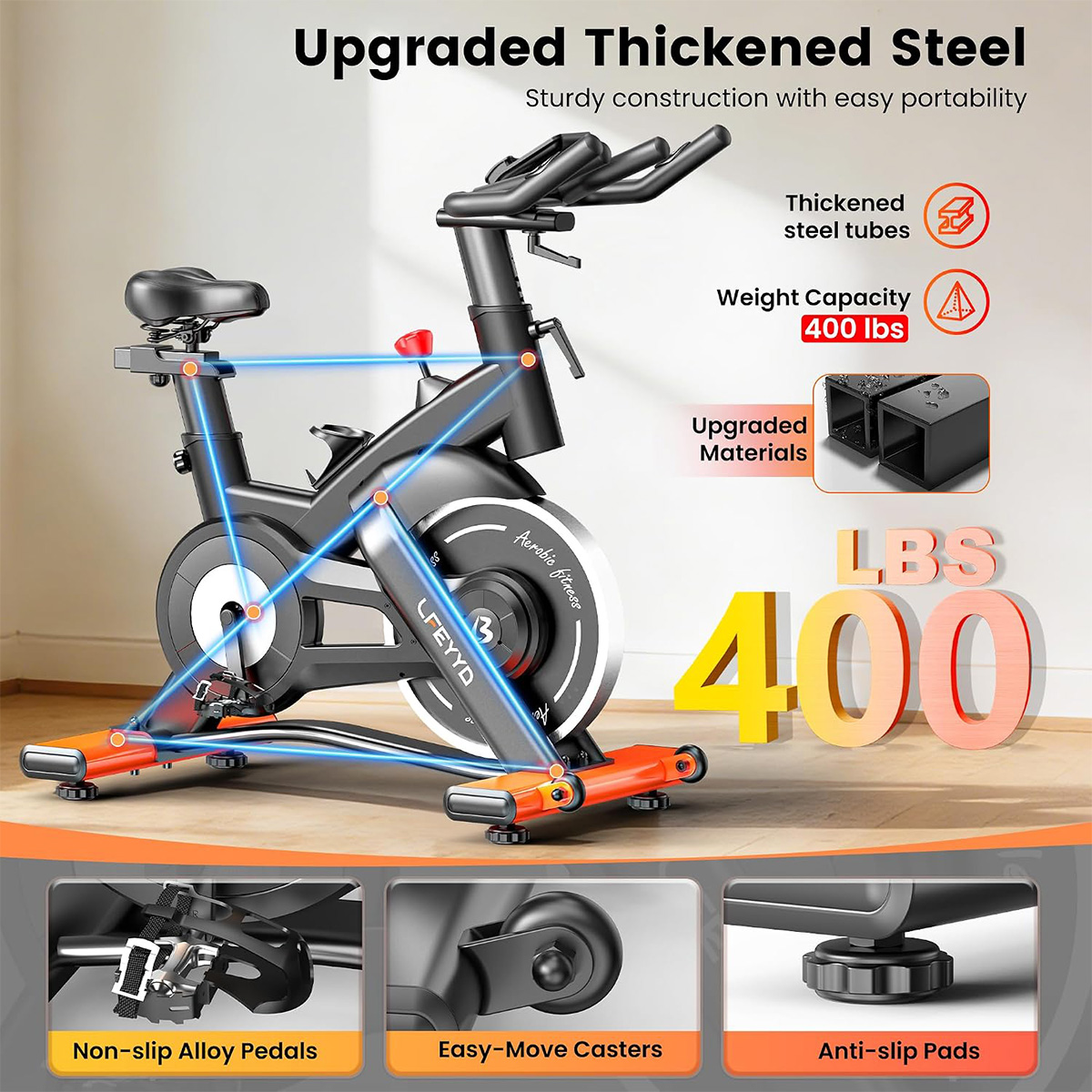 Rower treningowy Pooboo, rower – Exercise Bike Magnetic Resistance recenzja i cena